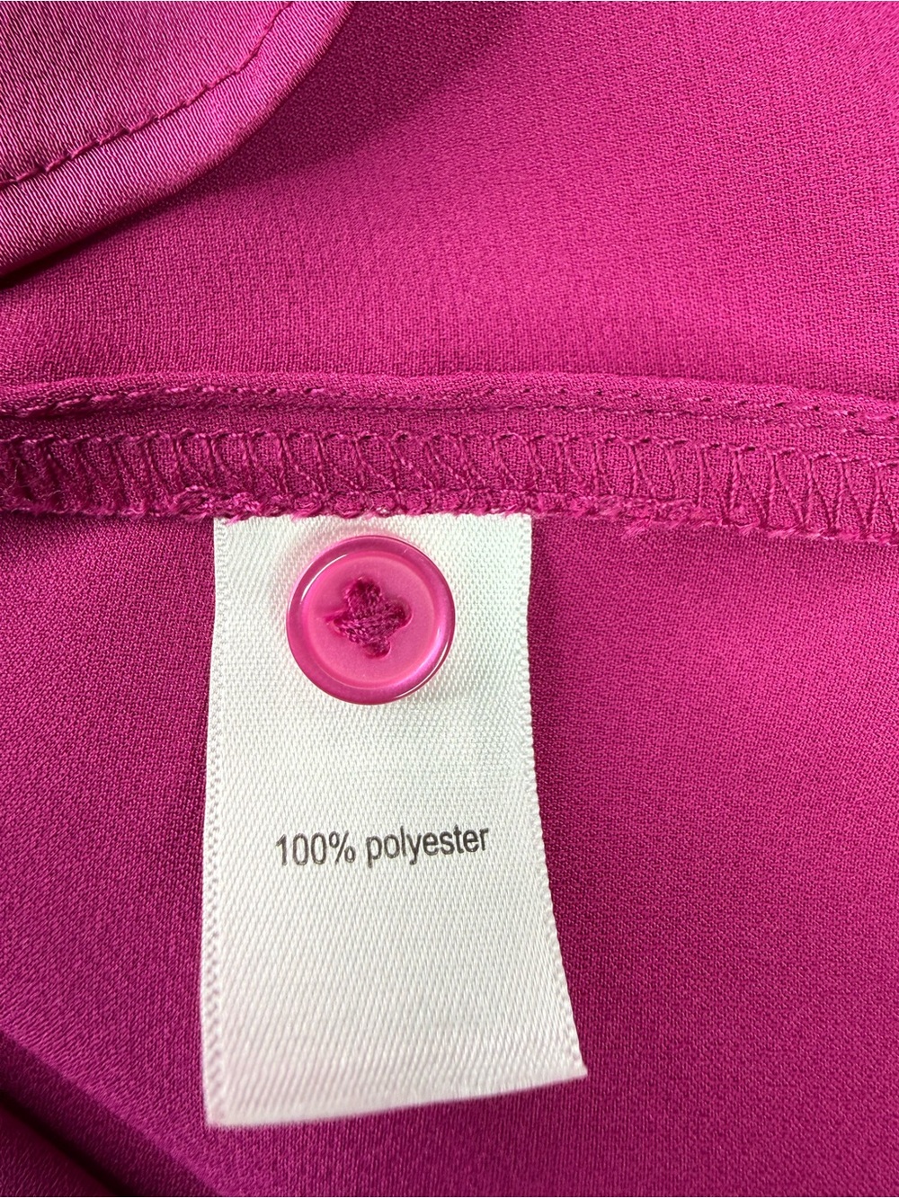 Maurices Fuchsia Pink Satiny Button-Down Blouse Long Sleeve Size Medium - Picture 5 of 8
